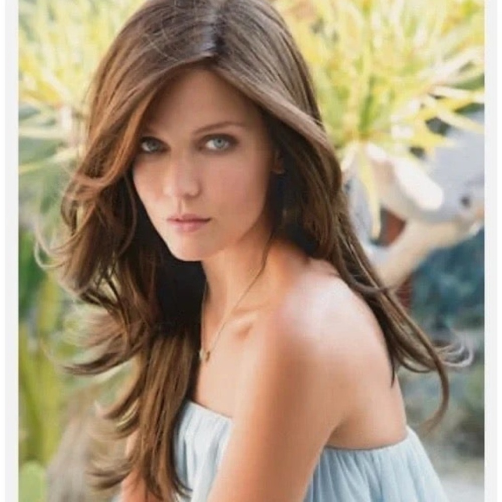 Petite Wig Long Brunette Light Brown Wavy Hair Small Cap Head Wig Like N…